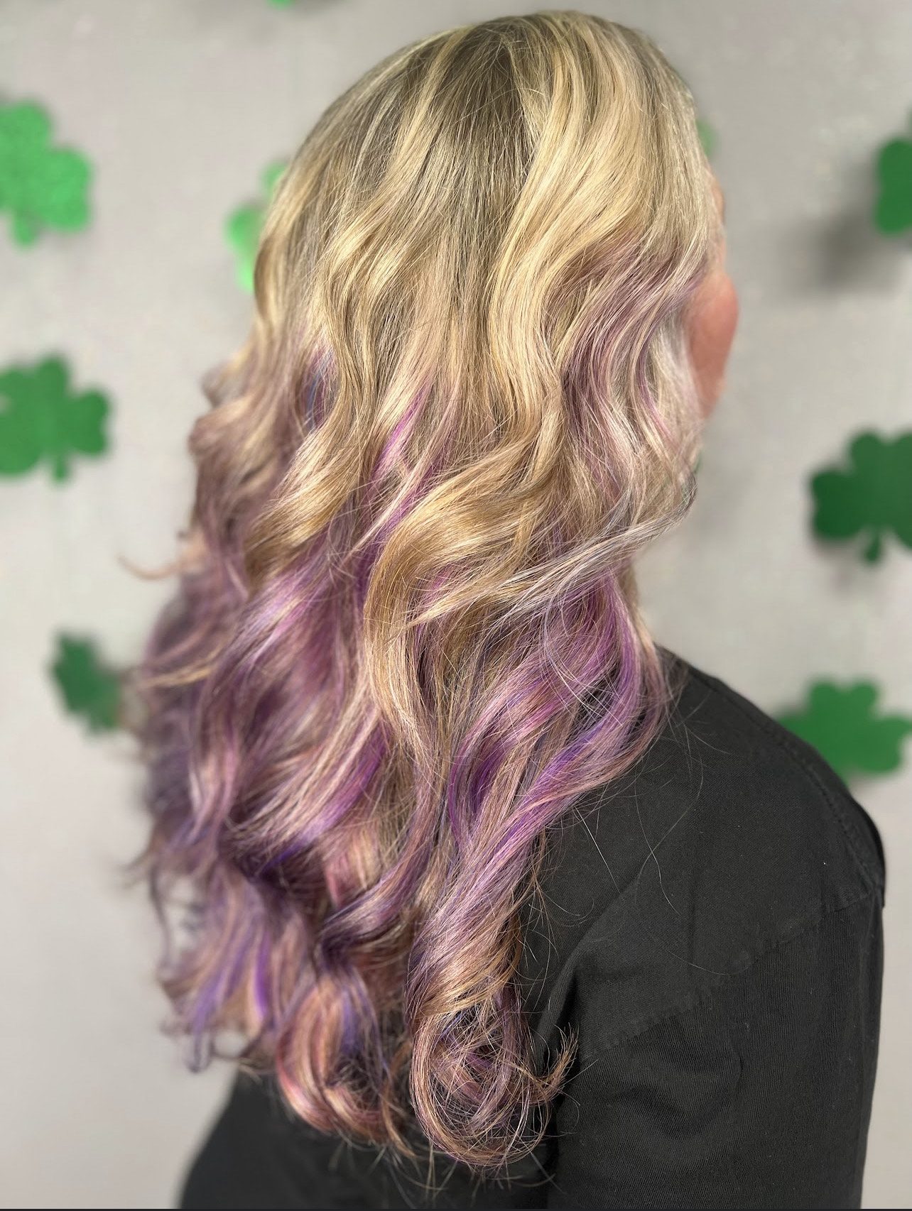 Blonde and purple color service
